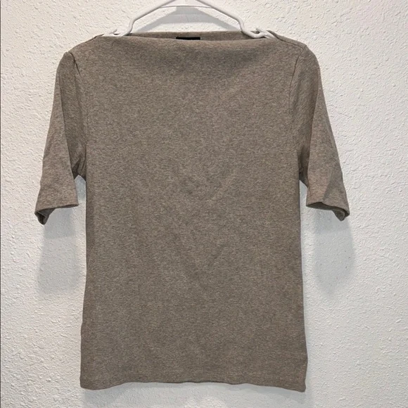 Ann Taylor Factory Tan Ribbed Short Sleeve Top for Women - Picture 1 of 8